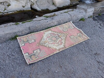 Turkish Doormat Rug 2x3 Entryway Rug, Door Mat Outdoor, Bathroom Rug, Small Vint