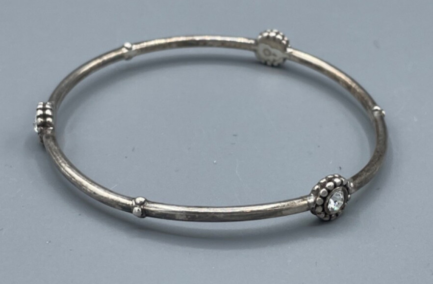 Brighton Twinkle Round Bangle Bracelet Silver Swa… - image 1