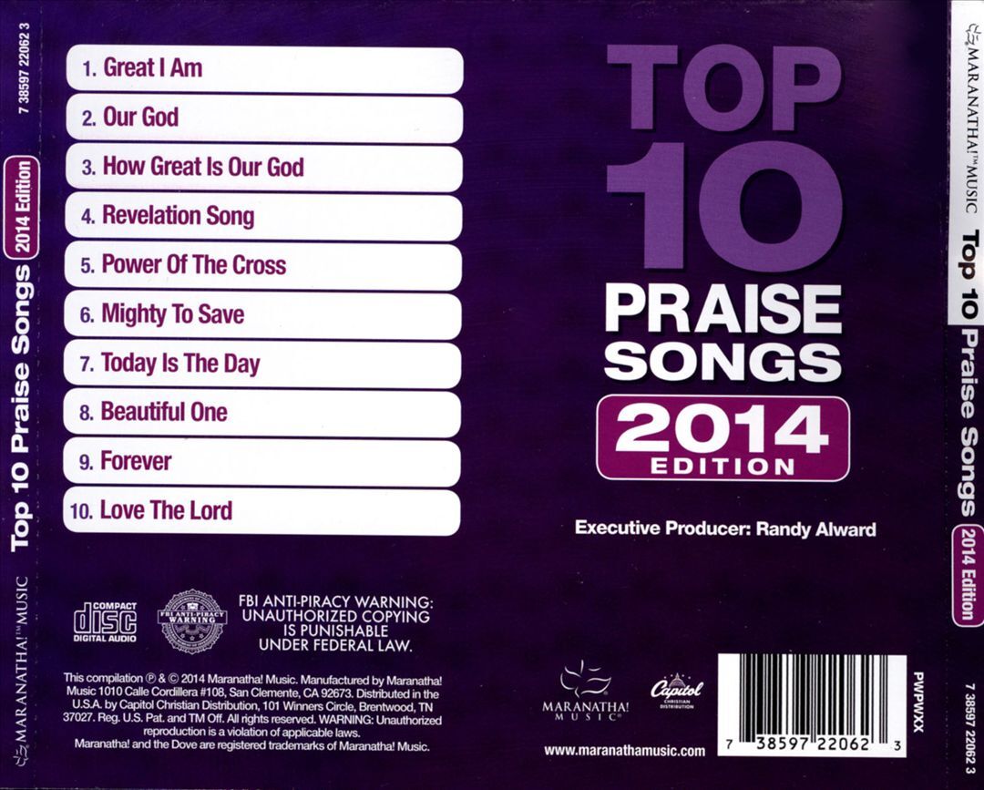 VARIOUS ARTISTS TOP 10 PRAISE SONGS 2014 NEW CD