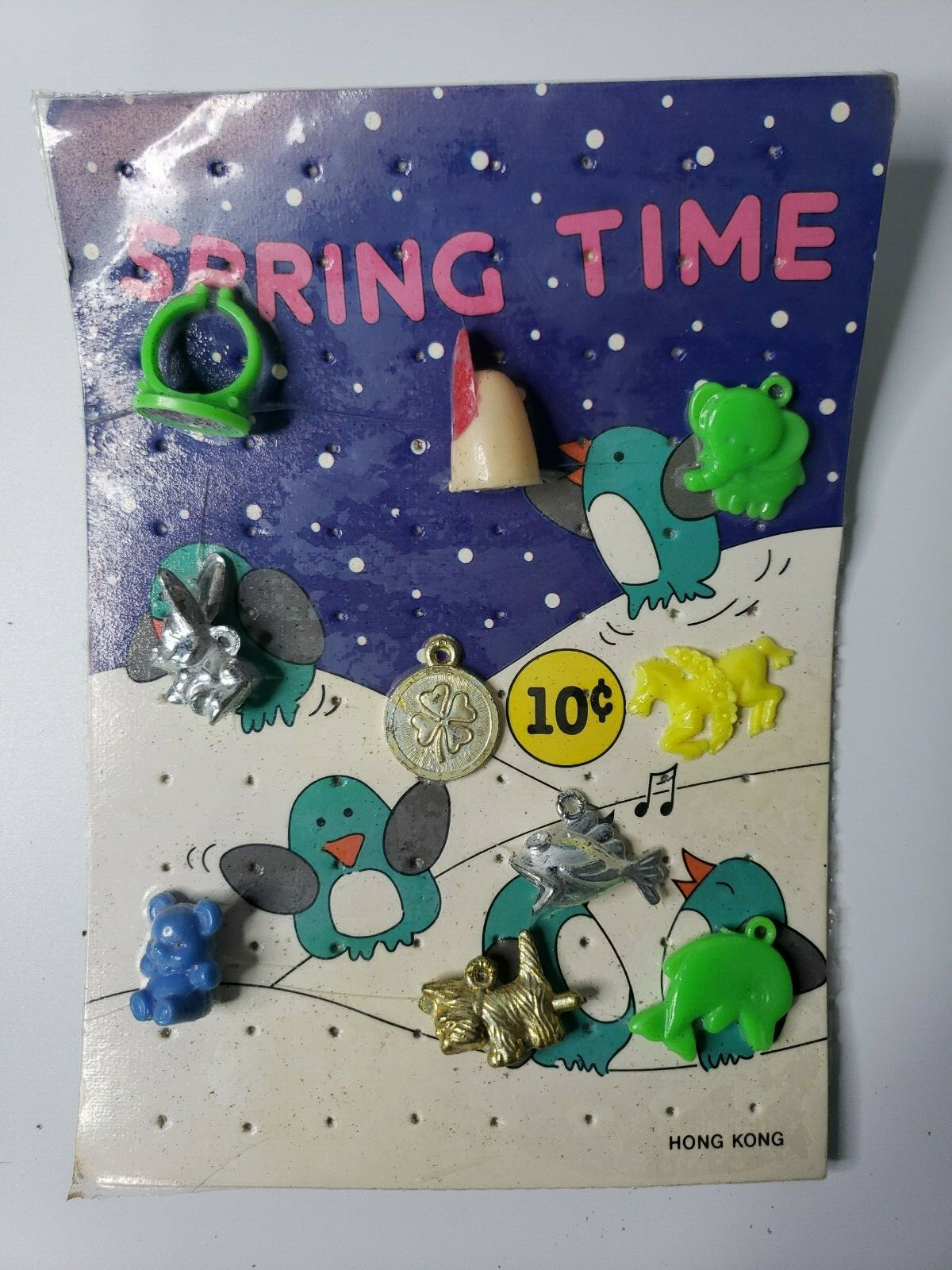 Vintage Spring Time Charms Old Gumball Vending Machine Display Card #118