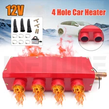 12V Air Heater 4Ports Car Heater Vehicle Heating Cooling Fan Defroster Demister