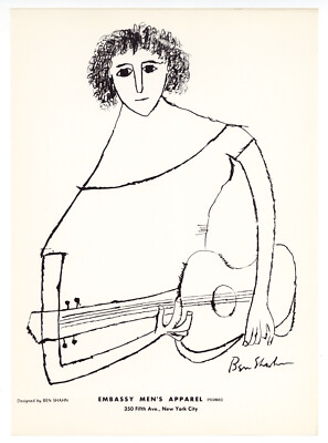 Ben Shahn Original Lithographie - Gedruckt Im Jahr 1955