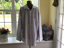 Pronto UOMO Men s Blue/Gray Plaid Long Sleeve Button Up Shirt Size 19 34/35