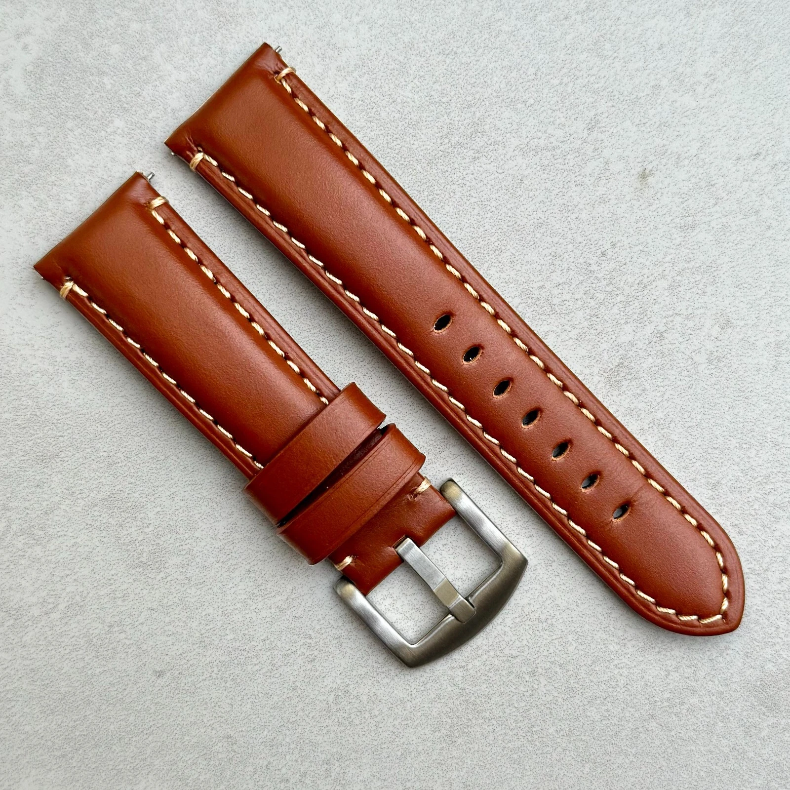 Handmade Padded Brown Leather Watch Strap/Band 18mm 20mm 22mm 24mm Quick Release