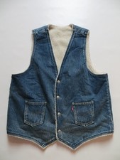 Levi's Jeans 2 in 1 Weste Wendeweste Gr. L Denim Teddy Fell Beidseitig Tragbar !