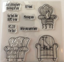 Clear stamp, Greetings, Sit, Stay, Relax, Home, scrapbook , card making, crafts