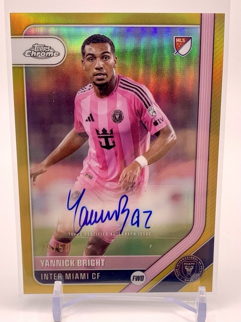 Yannick Bright 2026 Topps Chrome MLS Gold Auto #/50 INTER MIAMI CF