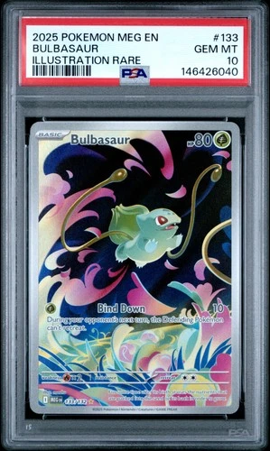 2025 POKEMON MEG EN-MEGA EVOLUTION ILLUSTRATION RARE #133 BULBASAUR PSA 10
