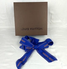 Louis Vuitton Gift Box Brown Large EMPTY BOX + Blue LV Logo Ribbon