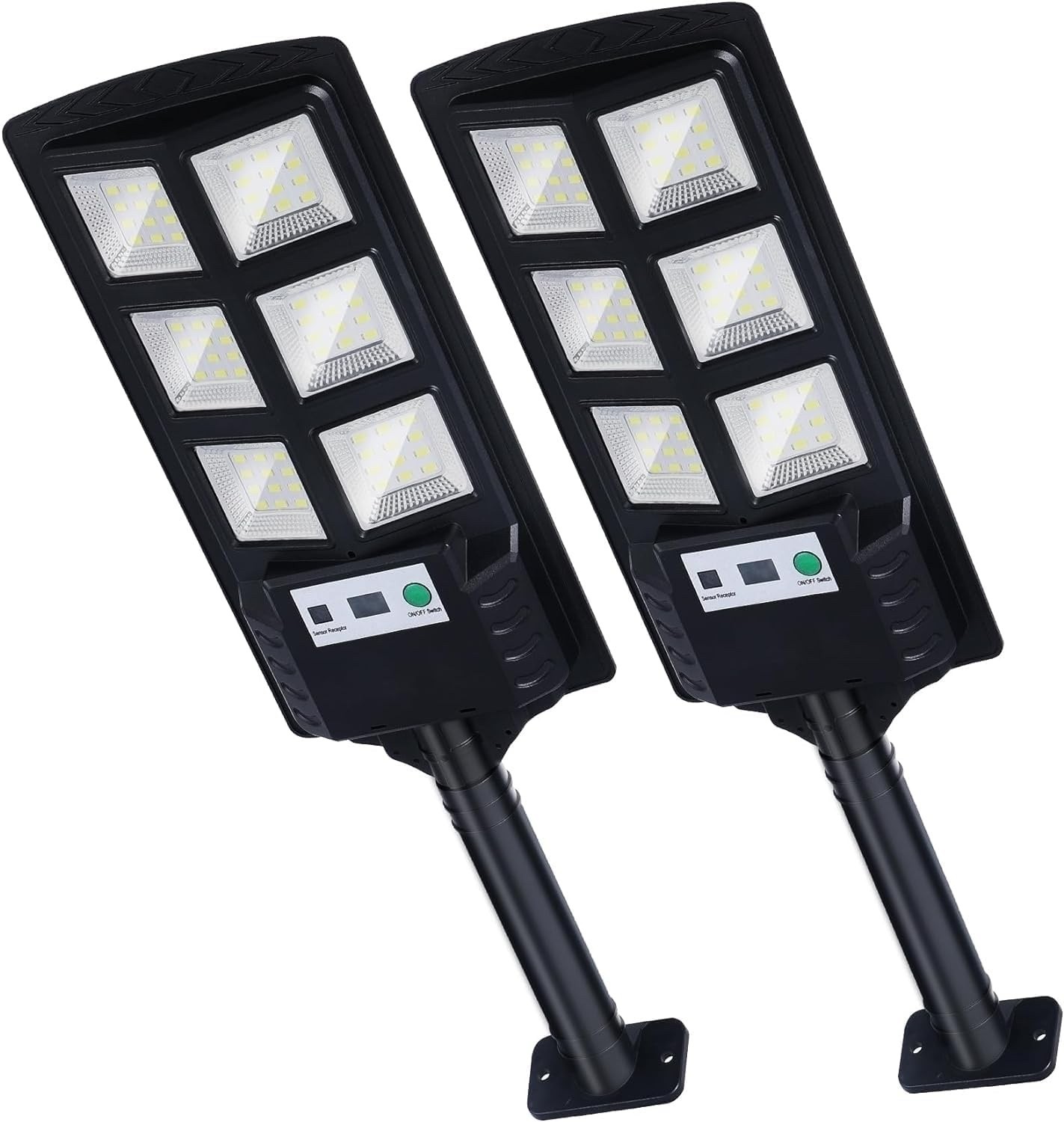 New -2 PACK Solar Street Lights Outdoor, Motion Sensor, Dusk to Dawn, Waterproof