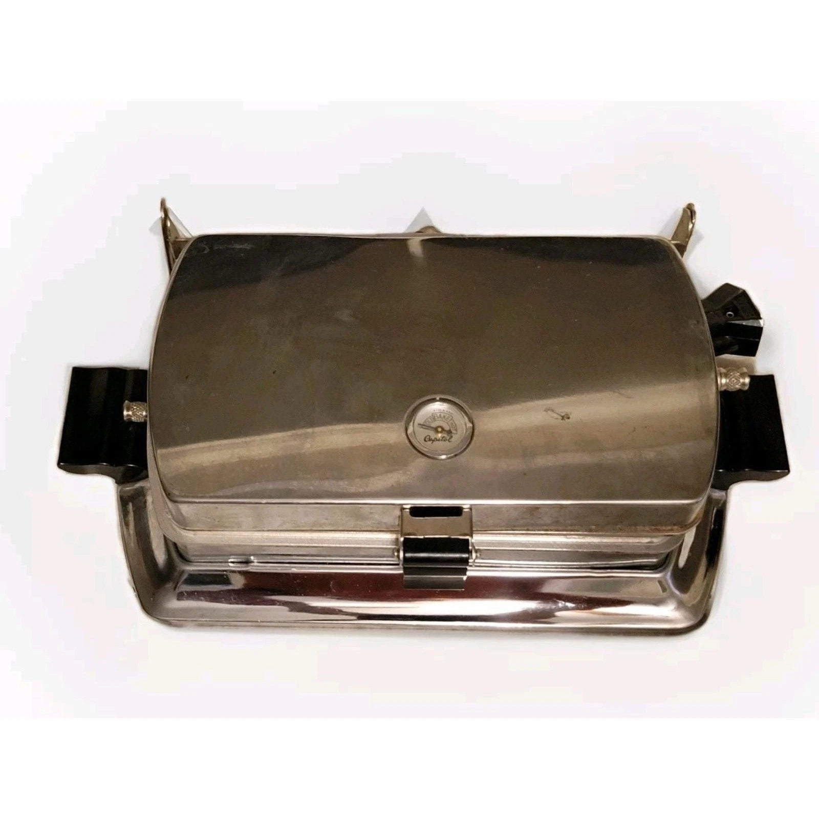 Vintage Lady Winsted All In One Waffle Toaster Grill Pancake Griddle MCM Chrome