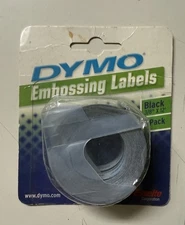 Vintage Dymo Black Labeling Tape 3/8" X 12' Embossing Labels NEW Old Stock