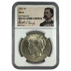 1925 Peace Silver Dollar NGC MS64 Wyatt Earp Label NA212