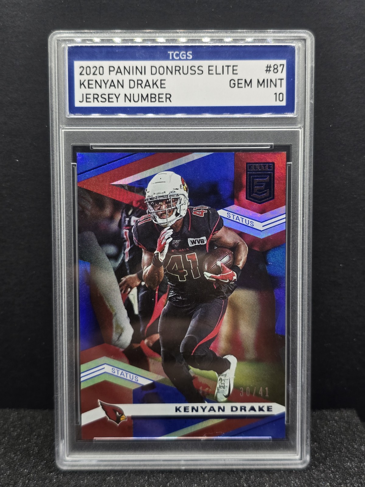 2020 Donruss Elite Kenyan Drake Status Jersey Number /41 TCGS Gem Mint 10 #87