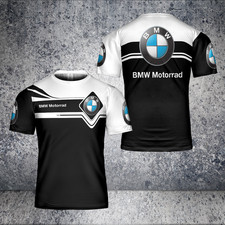 Custom Name Men's BMW Motorrad Logo Black White T-Shirt Gifts - All Size