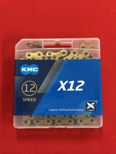 KMC X12 12-Speed 126L Ti Nitride Gold / Black Bike Chain fits SRAM Shimano NEW