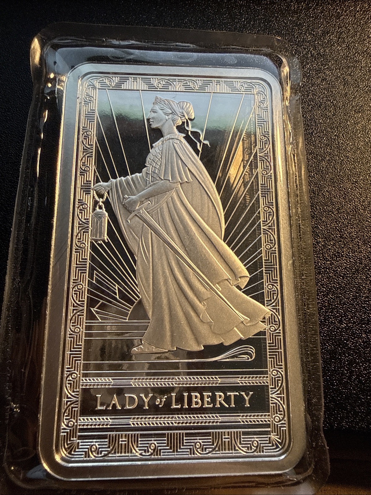 PAMP Lady of Liberty 10 oz .999 Fine Silver Bar in Packaging