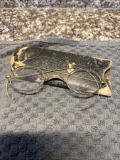 Antique Wire Rim Eyeglasses 1890s-1900s with Oval Lenses