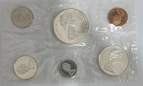 1965 Royal Canadian Mint Set PROOF LIKE (80% Silver Coins) ~ 6 Coin Set