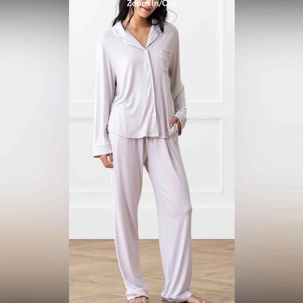 NACHILA Women's Bamboo Viscose Nightgown - Long Sleeve, V-Neck, Knee-Length Sleepshirt, S-XL