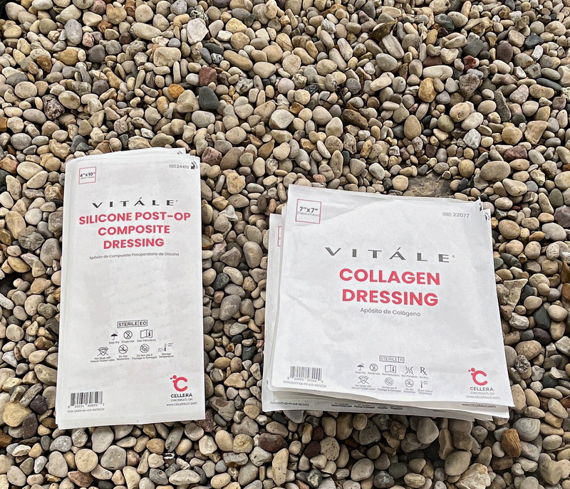 VITÁLE Sterile Collagen + Silicone Wound Care Dressing 7" x 7" Square, 18 and 5