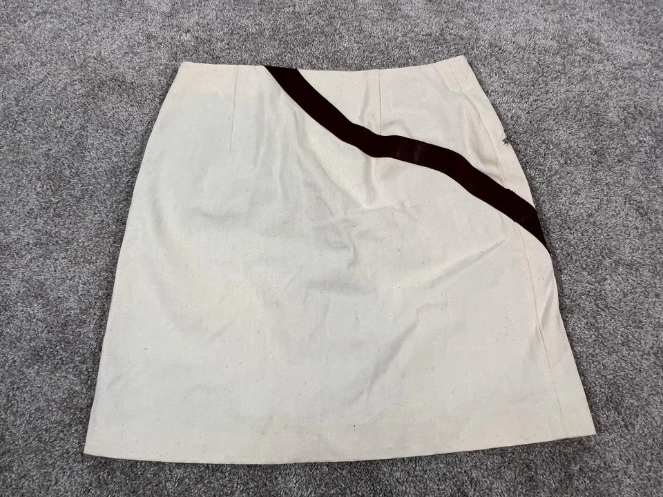 Rag & Bone Skirt Womens 0 Cream Burgundy Mini Zip Detail Patchwork Barneys NWT - Image 2 of 4