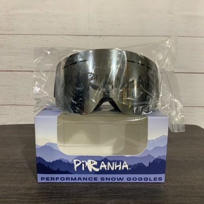 #ad Piranha Performance Snow Goggles SNOWMASS BLACK Dual layered Anti Fog Lenses NEW $22.99