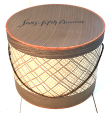 Vintage 1950s Saks Fifth Avenue Hat Box Large 8"x 11"
