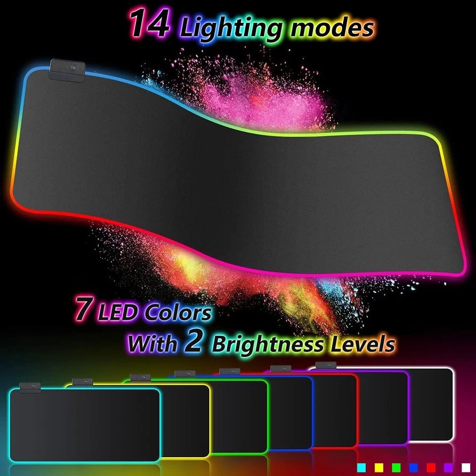 Tappetino Mouse Gaming XXL, 900 * 400Mm Tappetino Mouse RGB, Impermeabile E Anti - Immagine 3 di 4