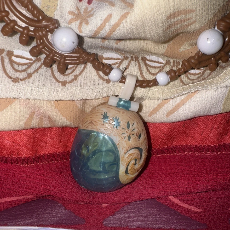 DISNEY Moana Disfraz XS Princesa Vestido Falda con Collar Niña Halloween 3-4T NUEVO Foto 4 de 4