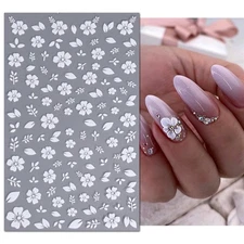 Sakura Cherry Blossom Nail Sticker Flowers Nail Decal Sticker 2 Colors