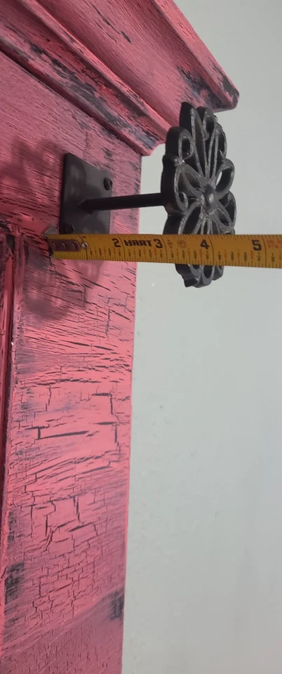 Abrigo y monedero Shabby Chic rosa y negro grande hecho a mano desde la puerta Foto 3 de 4