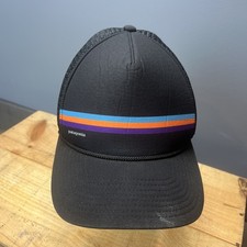 Patagonia Fitz Roy Trucker Hat Cap One Size Adjustable Black Striped