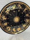 Vintage Retro Zodiac Astrology Barware Tray Black Glass & Gold Serving Tray — photo 2