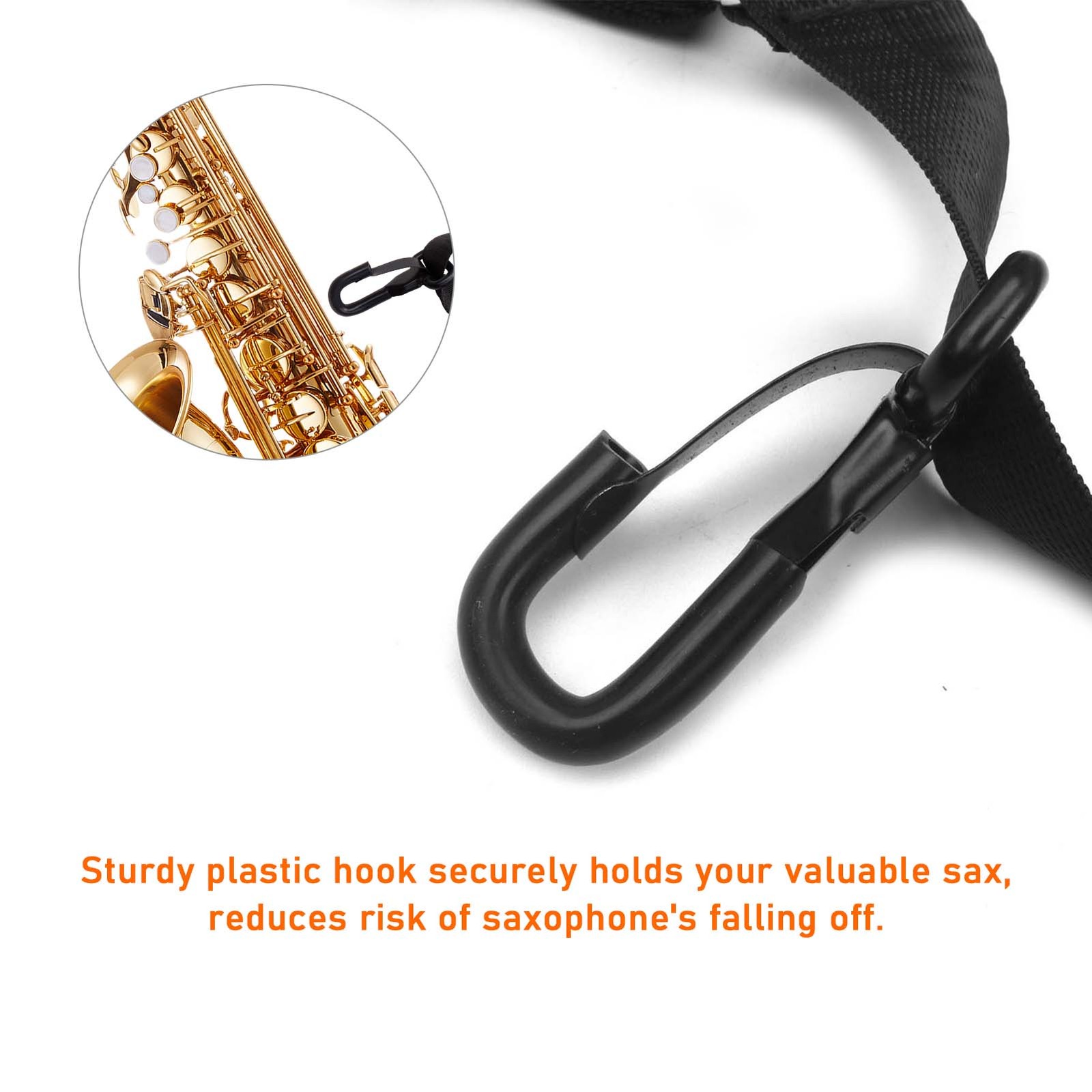 Saxophone Strap Sax Shoulder Strap Adjustable Padded Leather Strap For Soprano