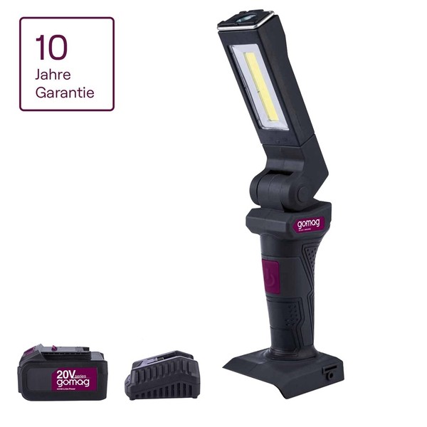 Gomag Akku Arbeitsleuchte GO-AL20 Lampe Brushed 300Lm 20V 4,0 Ah Akku &LadegeräT-image
