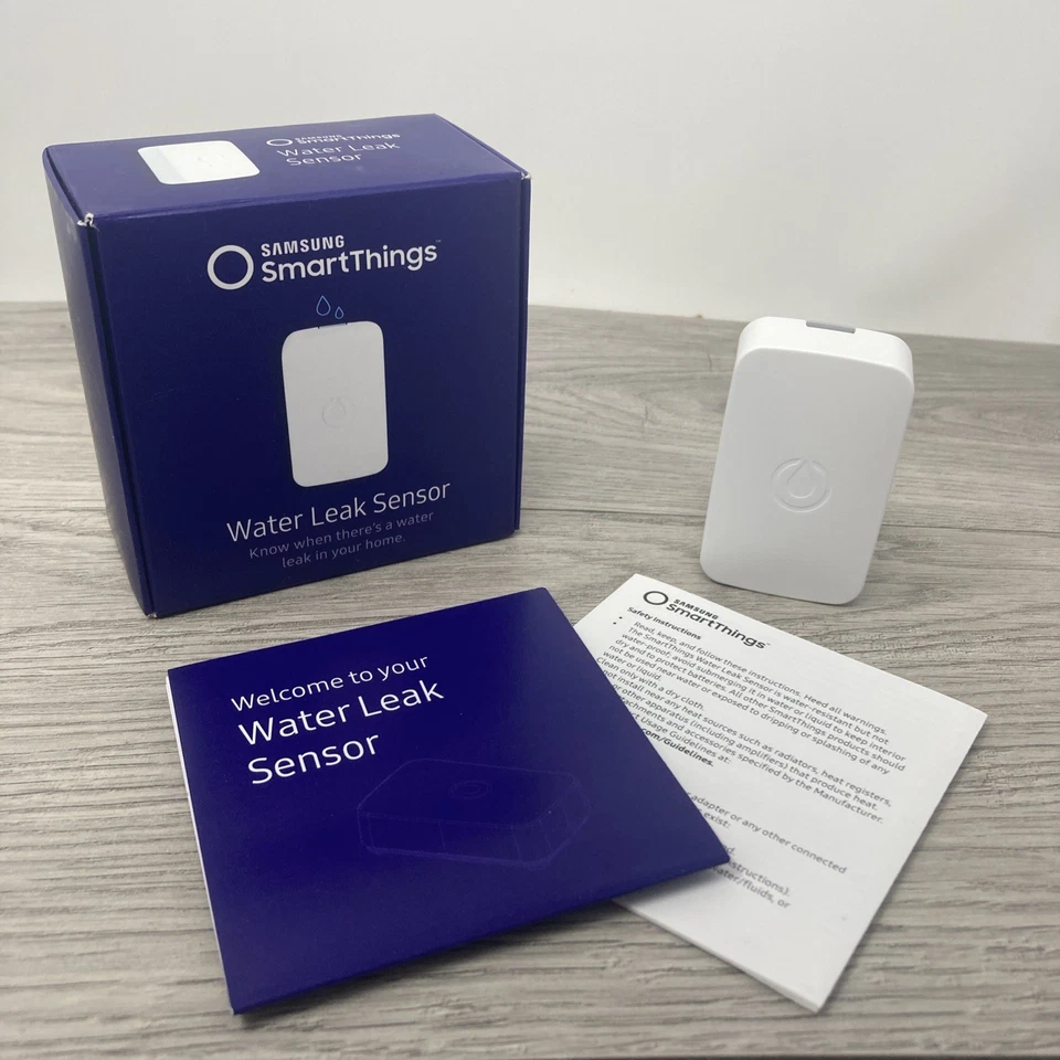 Sensor de fugas de agua para el hogar inteligente Samsung SmartThings STS-WTR-250 CAJA ABIERTA Foto 2 de 4