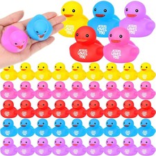 Deekin 150 Pcs Jesus Loves You Rubber Ducks Bulk Multicolor Easter Rubber Duc...