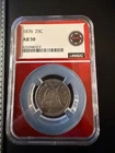 1876-P NGC AU50 Liberty Seated Quarter Business Strike 25C No Reserve!!!!