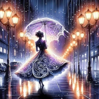  Diamond Art Kits for Adults, Rain Diamond Art 11.8x11.8 in(30x30 cm) Romantic - Picture 1 of 6