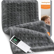 Heating Pad for Back Pain, 17"x33" Electric Grey-17'' 33''-2, Grey-17'' 33''