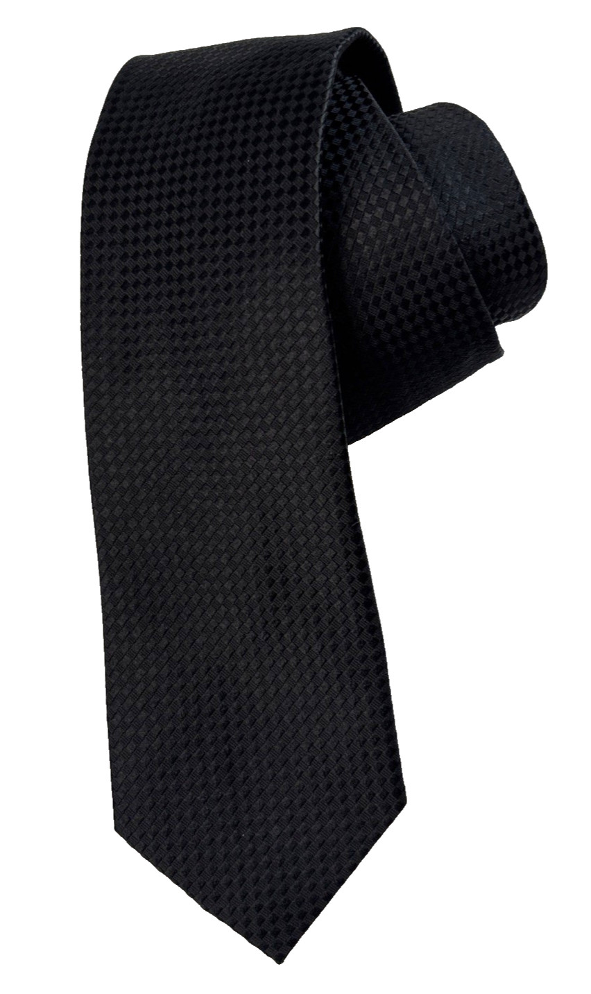 Michael Kors 100% Silk men's Tie Black textured Solid 58x3"
