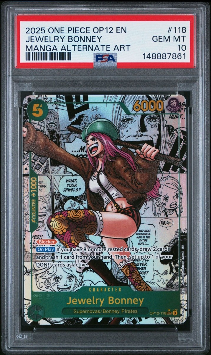 One Piece 2025 Jewelry Bonney Manga Alternate Art OP12-118 SEC PSA