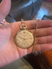 10k Rolled Gold Elgin Pocket Watch with broken glass works some