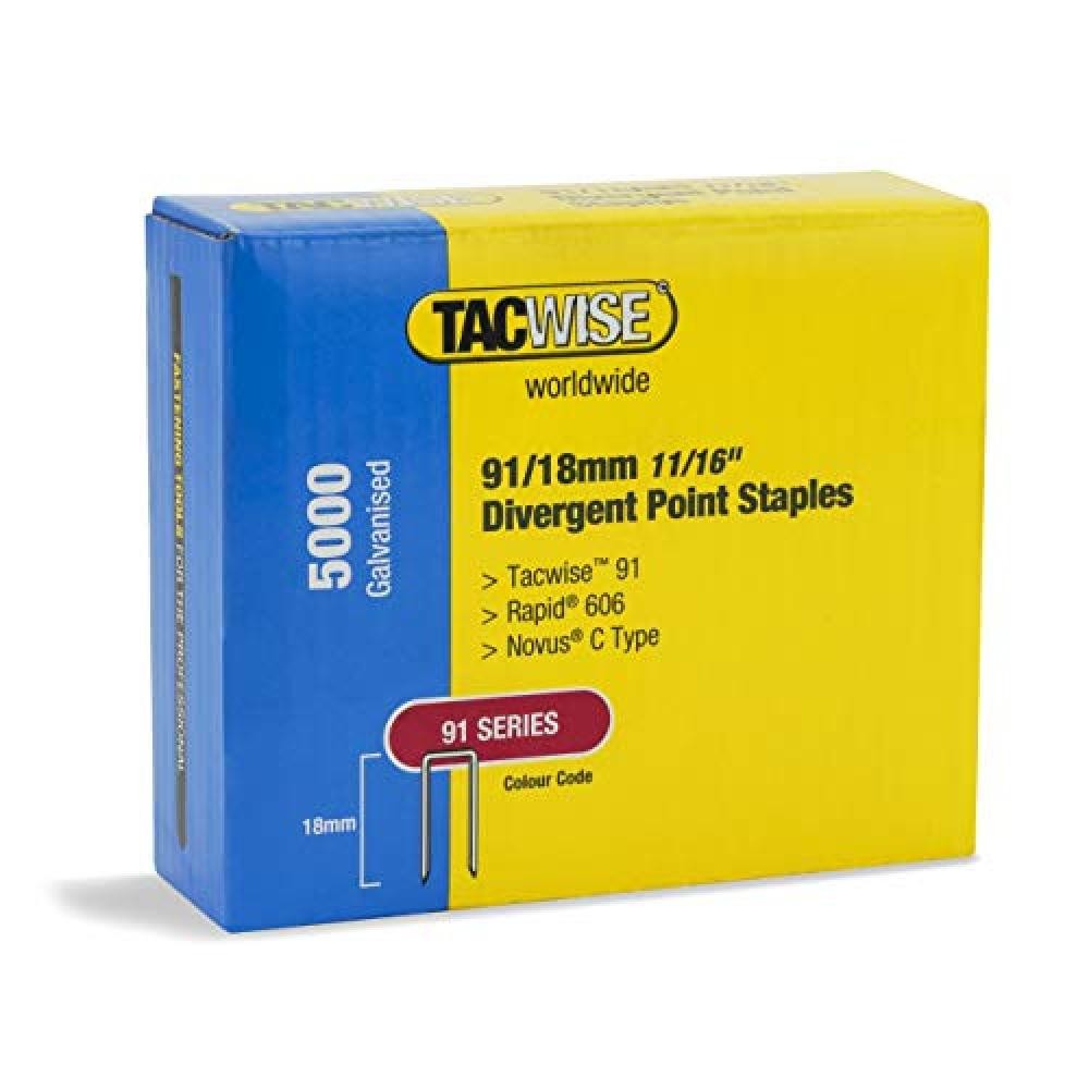 Tacwise 1616 91/18 mm Graffe a Corona Stretta a Punta Divergente - NUOVO