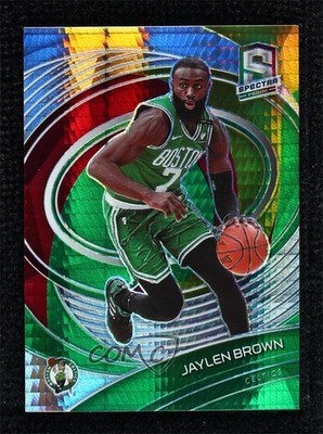 2020-21 Panini Spectra Asia Yellow Green Prizm 22/75 Jaylen Brown #53 s6i