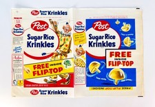 Vintage 1950s Post Sugar Rice Krinkles Cereal Box Wax Paper Wrap FLIP-TOP TOY