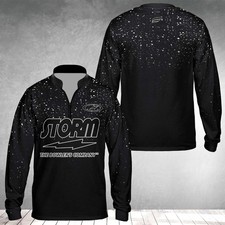 Custom Name STORM - VIRTUAL ENERGY BLACKOUT Long Sleeve Zip Bowling Jersey Gifts