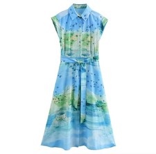 Zara Midi Printed Scenic Dress ZW Collection