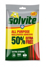 Solvite All Purpose Wallpaper Adhesive 3 Roll + 50% Free Paste for Vinyl New
